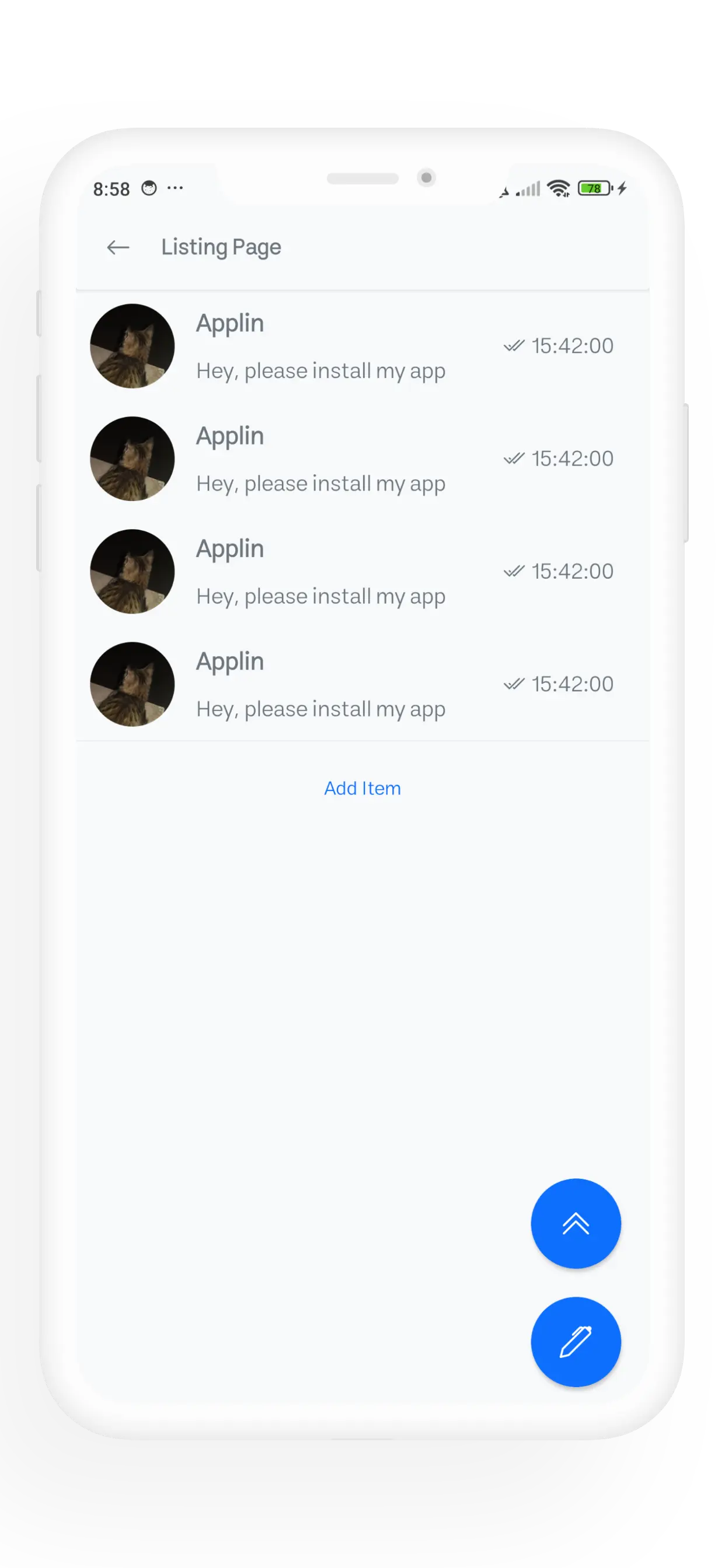 chat list in applin