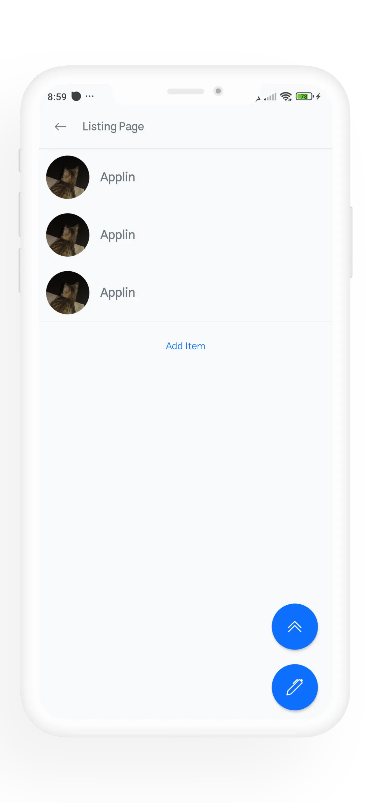 contact list in applin